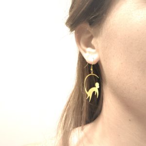 Monkey earrings Gold Finish